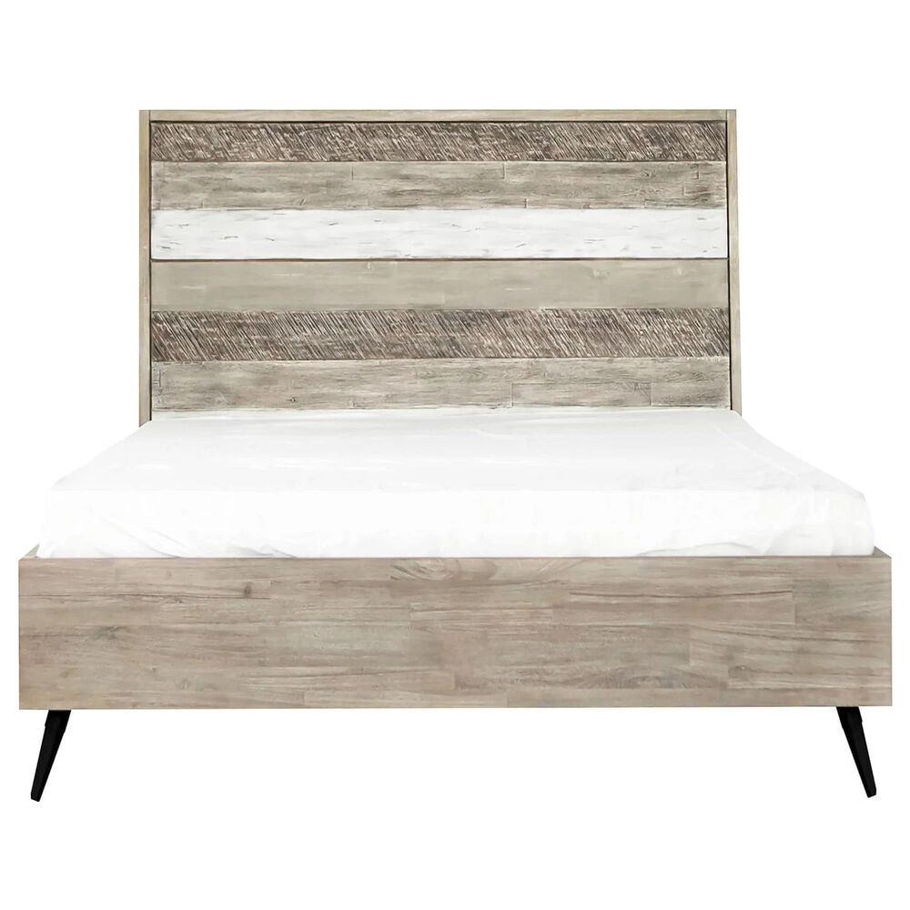 Blue River Bridges Queen Platform Bed in Natural and Gray, , large