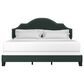 Richlands Furniture Cynthia King Panel Bed with Green Upholstery in Black, , large