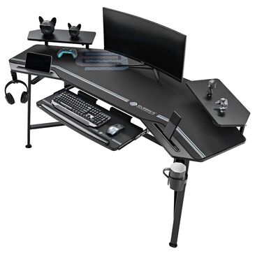Eureka Ergonomic Aero Wing Shaped Studio Desk in Black, , large