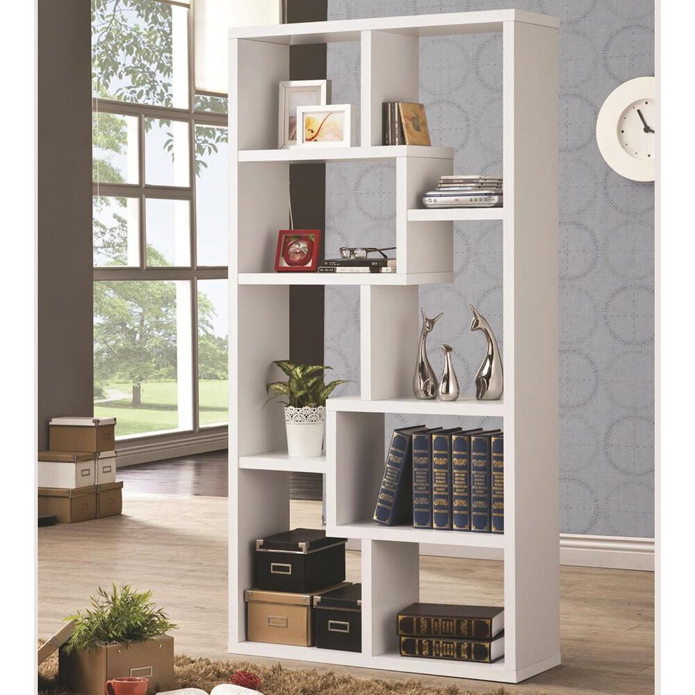 Living Essentials Multiple Cubed Rectangular Bookshelf in White, , large