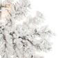 The Gerson Company 9" Pre-Lit Artificial Heavy Flocked Layered Spruce with White Lights in Green, , large
