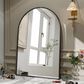 HOMLUX 24" x 36" Arched Mantle Mirror in Black, , large