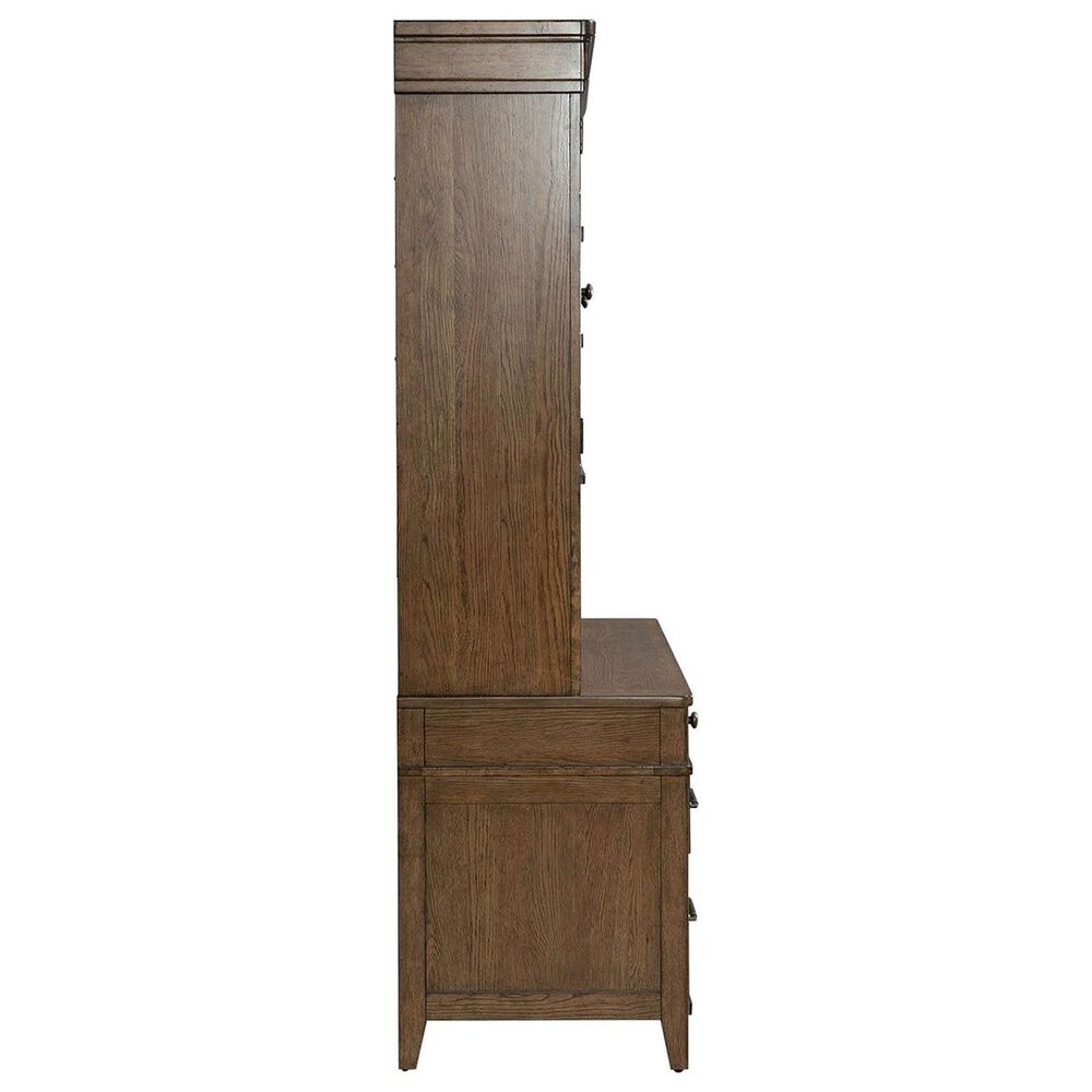 Liberty Furniture Carolina Park Credenza Desk with Hutch in Amber Brown, , large