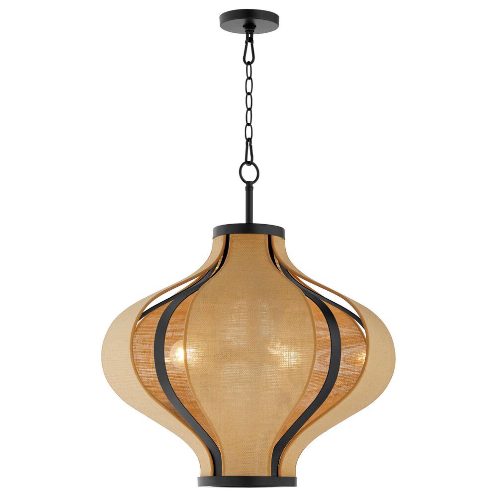 Quorum Monroe 3-Light Pendant in Matte Black, , large