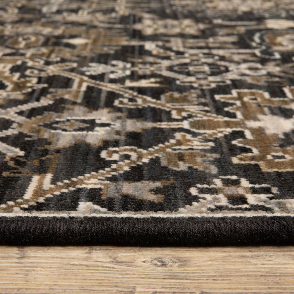 Oriental Weavers Acacia Black and Tan 2'6" x 10' Runner, , large