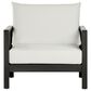 HOMLUX Outdoor Club Chair with Black Textilene Accents in White, , large