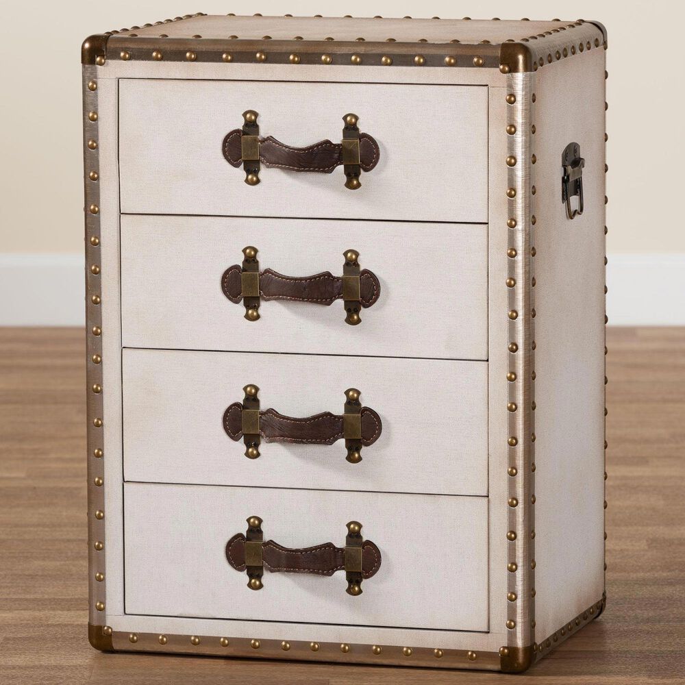 Baxton Studio Jaelyn 4-Drawer End Table in Coffee, , large
