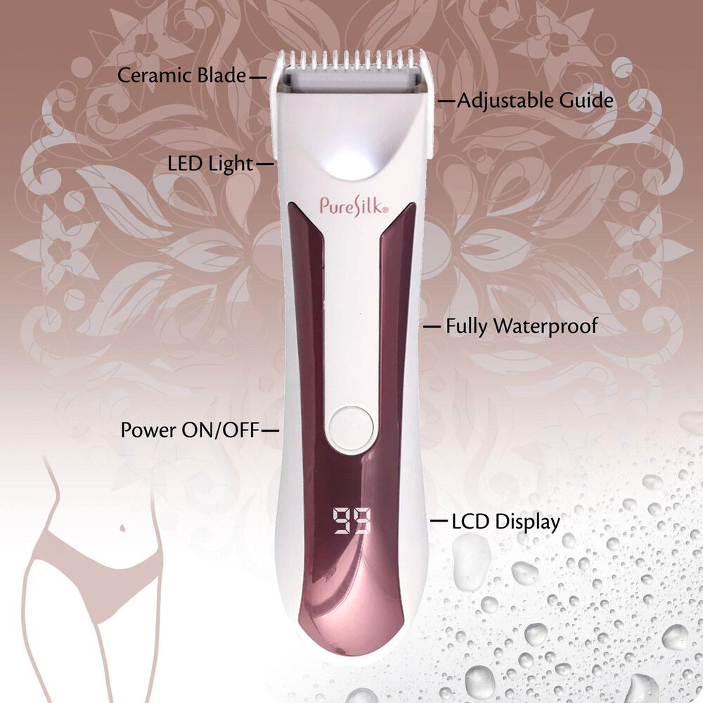 PureSilk Ladies LCD Body Hair Trimmer in Rose Gold, , large