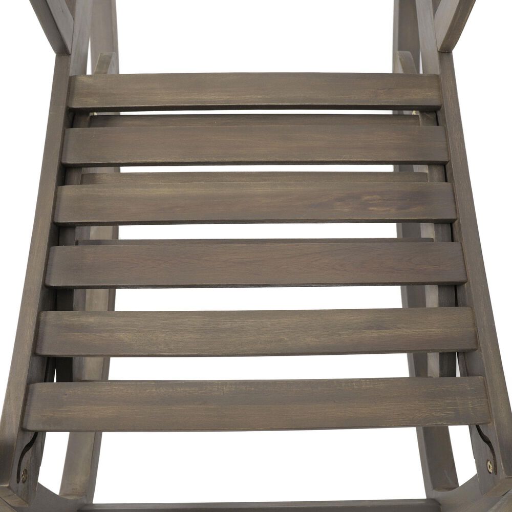 Hearth and Haven Sunview Outdoor Rocking Chair with Retractable Footrest in Grey, , large