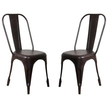 Shell Island Furniture Chair in Burnished Black Metal (Set of 2), , large