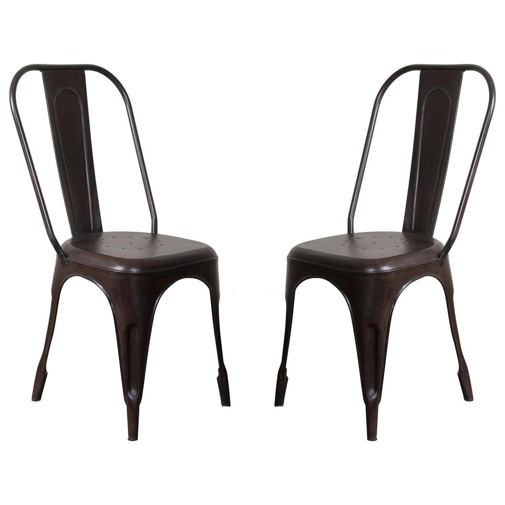 Shell Island Furniture Chair in Burnished Black Metal (Set of 2), , large