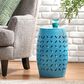Hearth and Haven Lilac Outdoor Metal Side Table with Cylindrical Design in Blue, , large