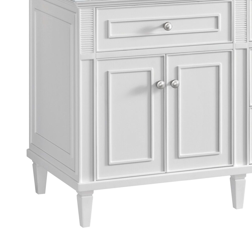 James Martin Vanities Lorelai 72" Double Bathroom Vanity in Bright White with 3 cm Eternal Jasmine Pearl Silestone Top, Rectangular Sinks and FreePower Wireless Charger, , large