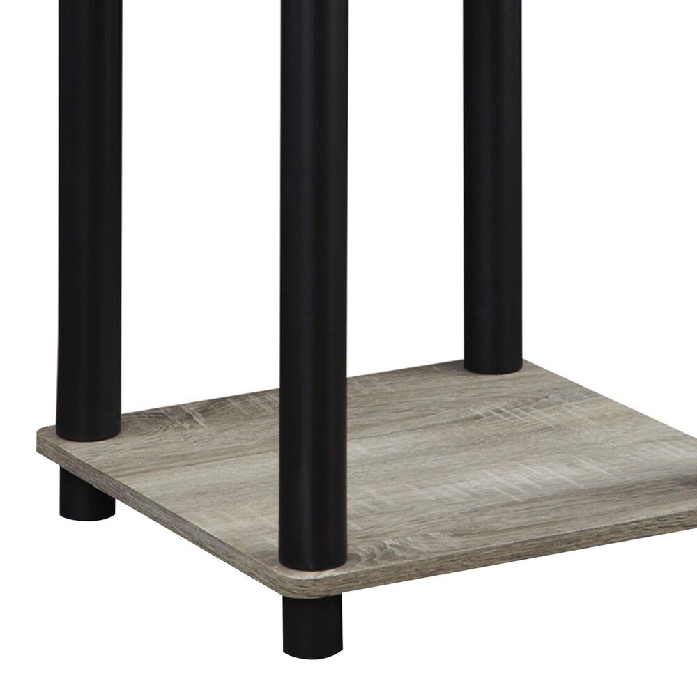 HOMLUX 2-Tier Turn-N-Tube End Table in French Oak Grey and Black, , large