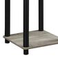 HOMLUX 2-Tier Turn-N-Tube End Table in French Oak Grey and Black, , large
