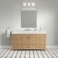 37B Alanya 60" Single Bathroom Vanity in Warm Oak with White Composite Stone Top, , large