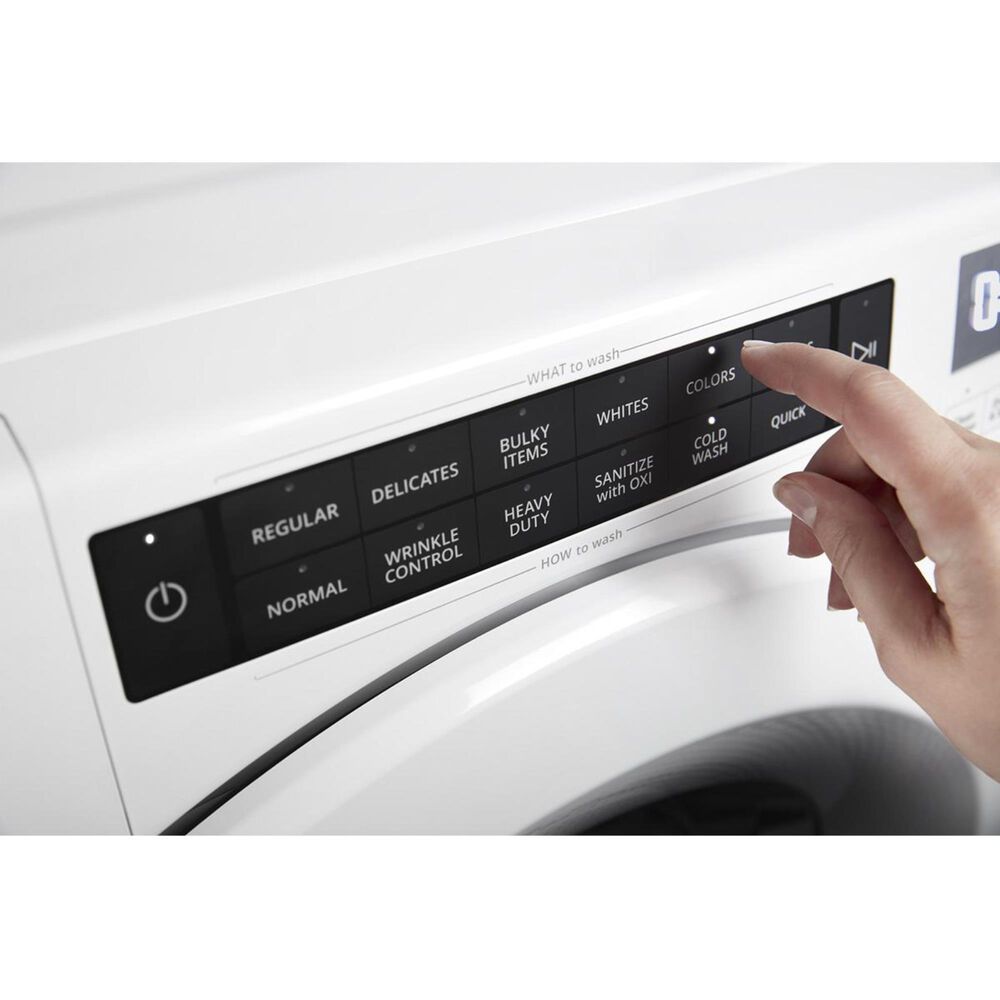 Whirlpool 4 5 Cu Ft Closet Depth Front Load Washer With Steam In White Nebraska Furniture Mart