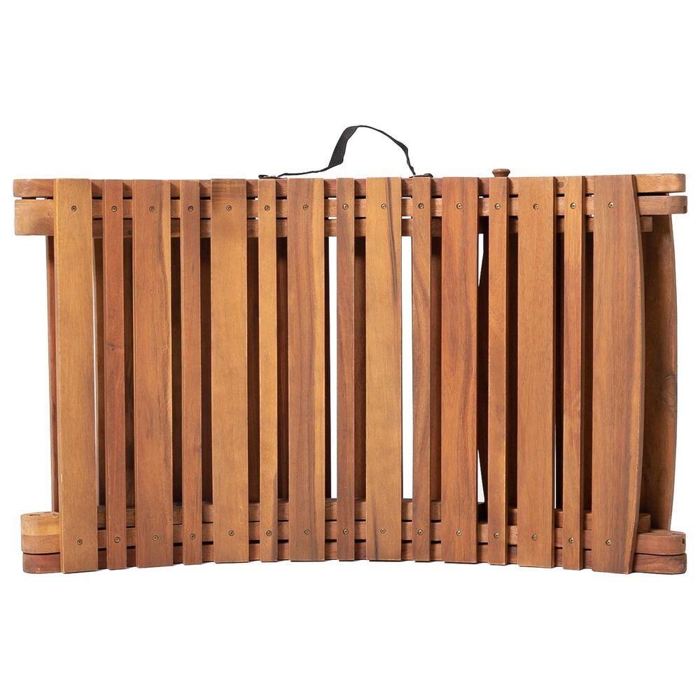 Hearth and Haven Lahaina Outdoor Wood Foldable Chaise Lounge in Brown, , large