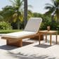 Hearth and Haven 2-piece Outdoor Chaise Lounge Set with Slat Side Table in Cream, , large