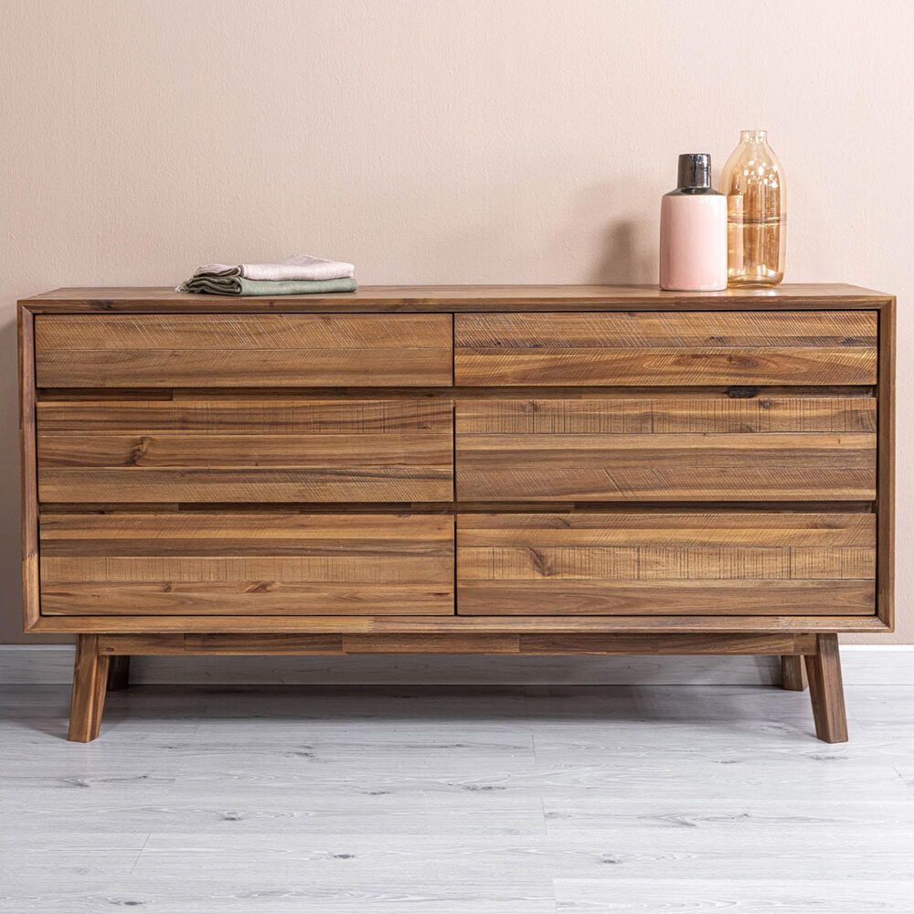 LH Imports Gia 6-Drawer Dresser in Warm Pecan, , large