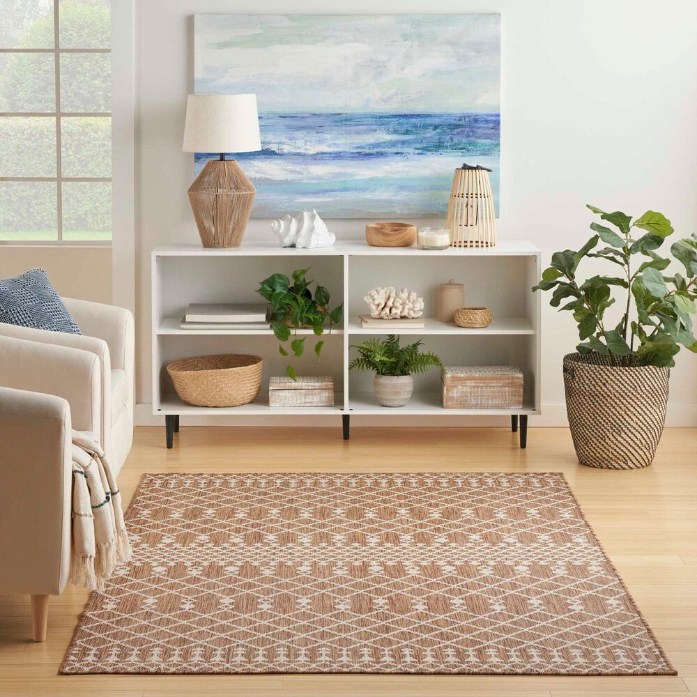 Nourison Positano Southwestern Jute 5&#39; x 7&#39; Indoor/Outdoor Area Rug, , large