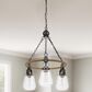 Cal Lighting Kavala 3-Light Chandelier in Burlap and Antique Brass, , large