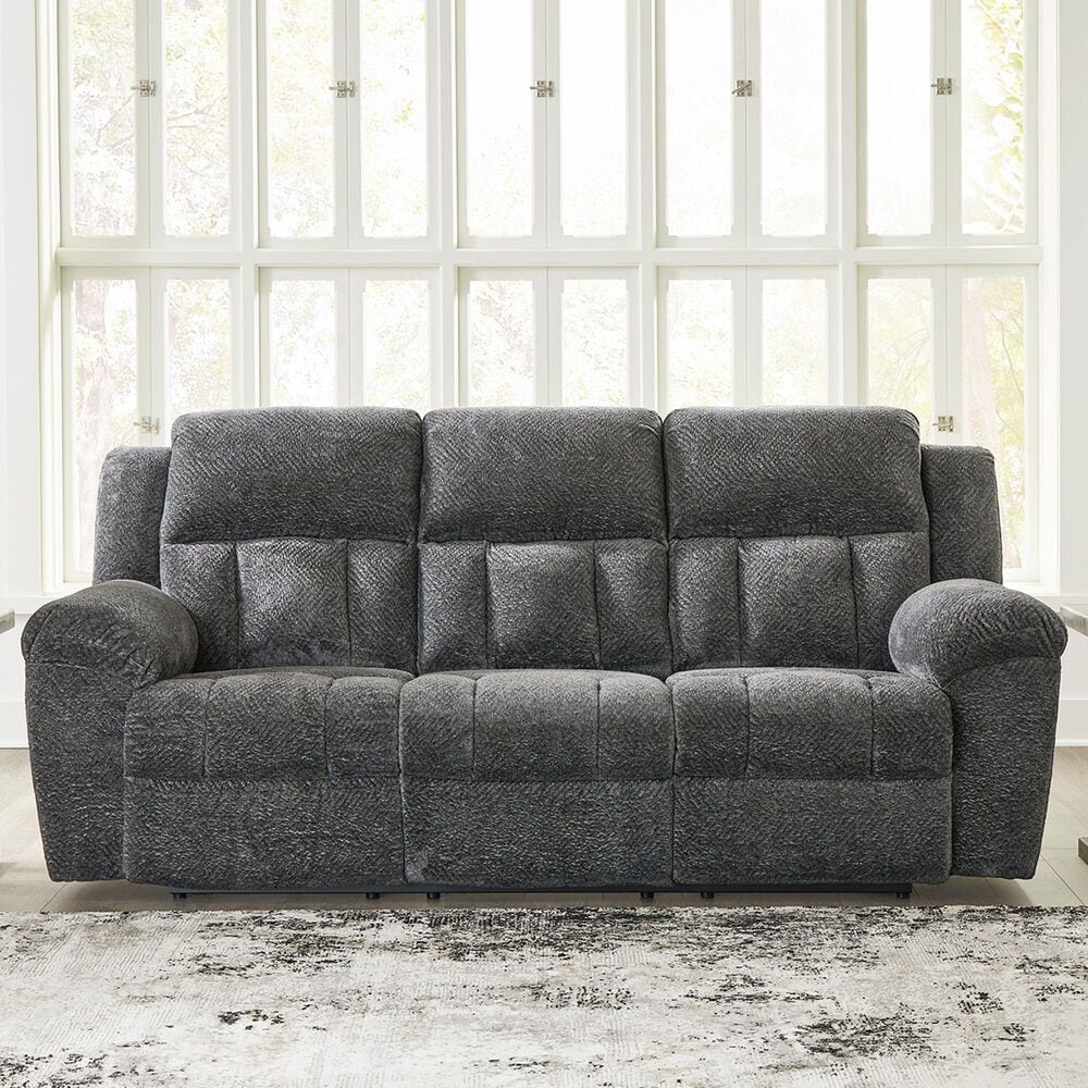 Ashley Frohn Manual Reclining Sofa in Graphite, , large