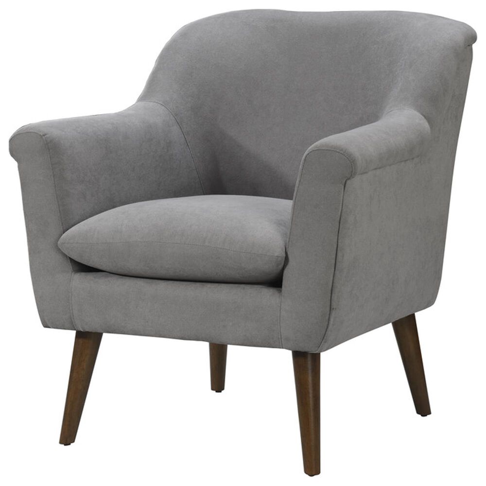 HOMLUX Oversized Rounded Arm Chair in Steel Gray, , large
