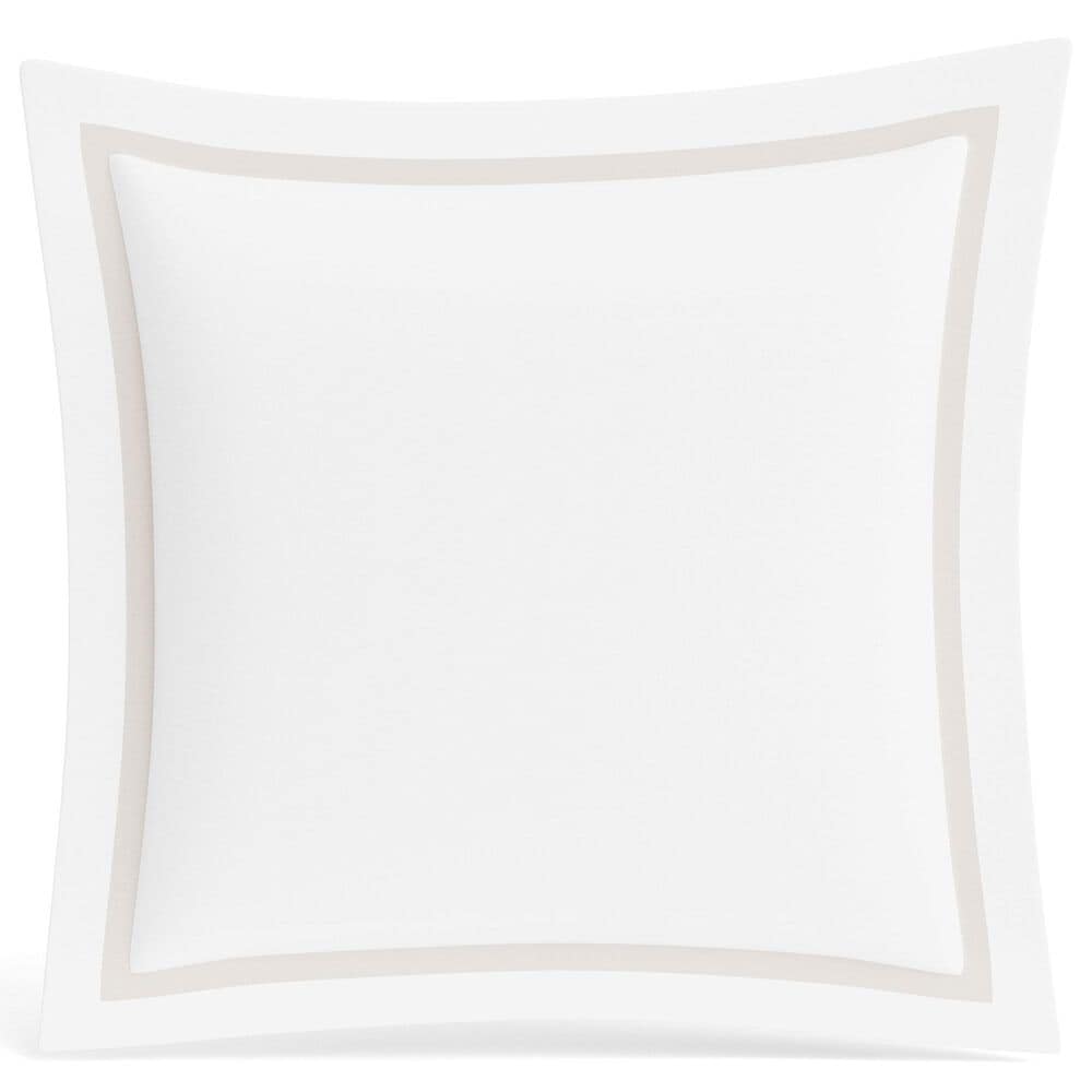 Ann Gish Ready-to-Bed 2.0 Cotton with Trim 26" Square Euro Sham in White and Silver, , large