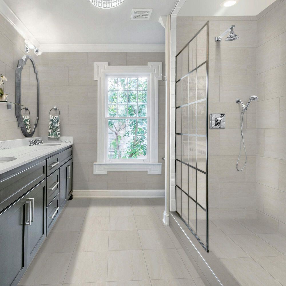 Dal-Tile Haddonstone Peony Rectangle Vein Cut 12" x 24" Matte Porcelain Tile, , large