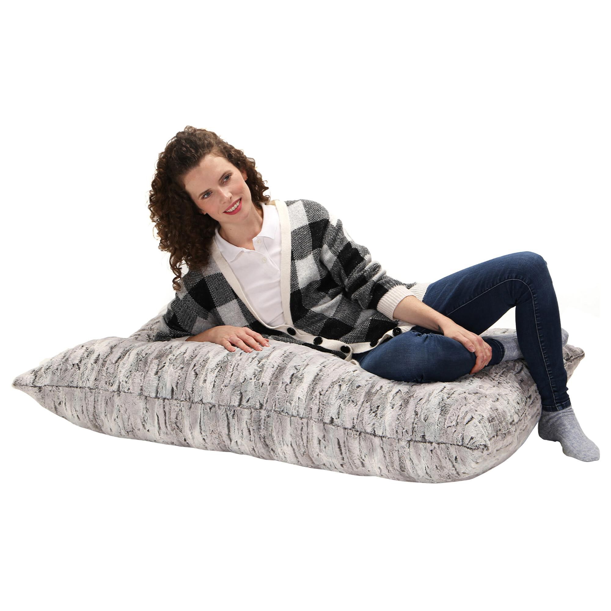 Jaxx Sacks Saxx 3.5 Giant Decor Floor Pillow in Silver NFM
