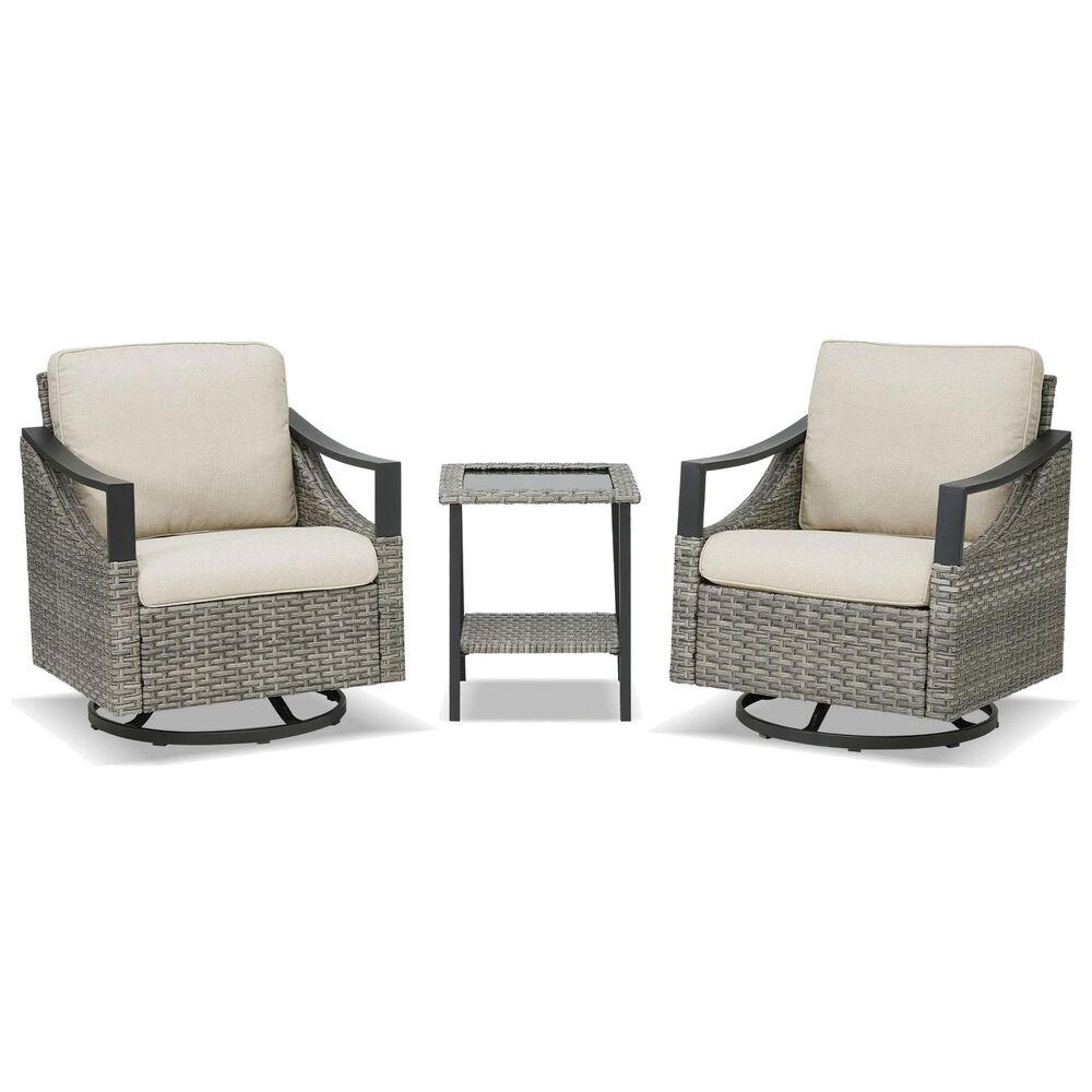 Sunwell Garden 3-Piece Patio Chat Set with Side Table in Beige, , large