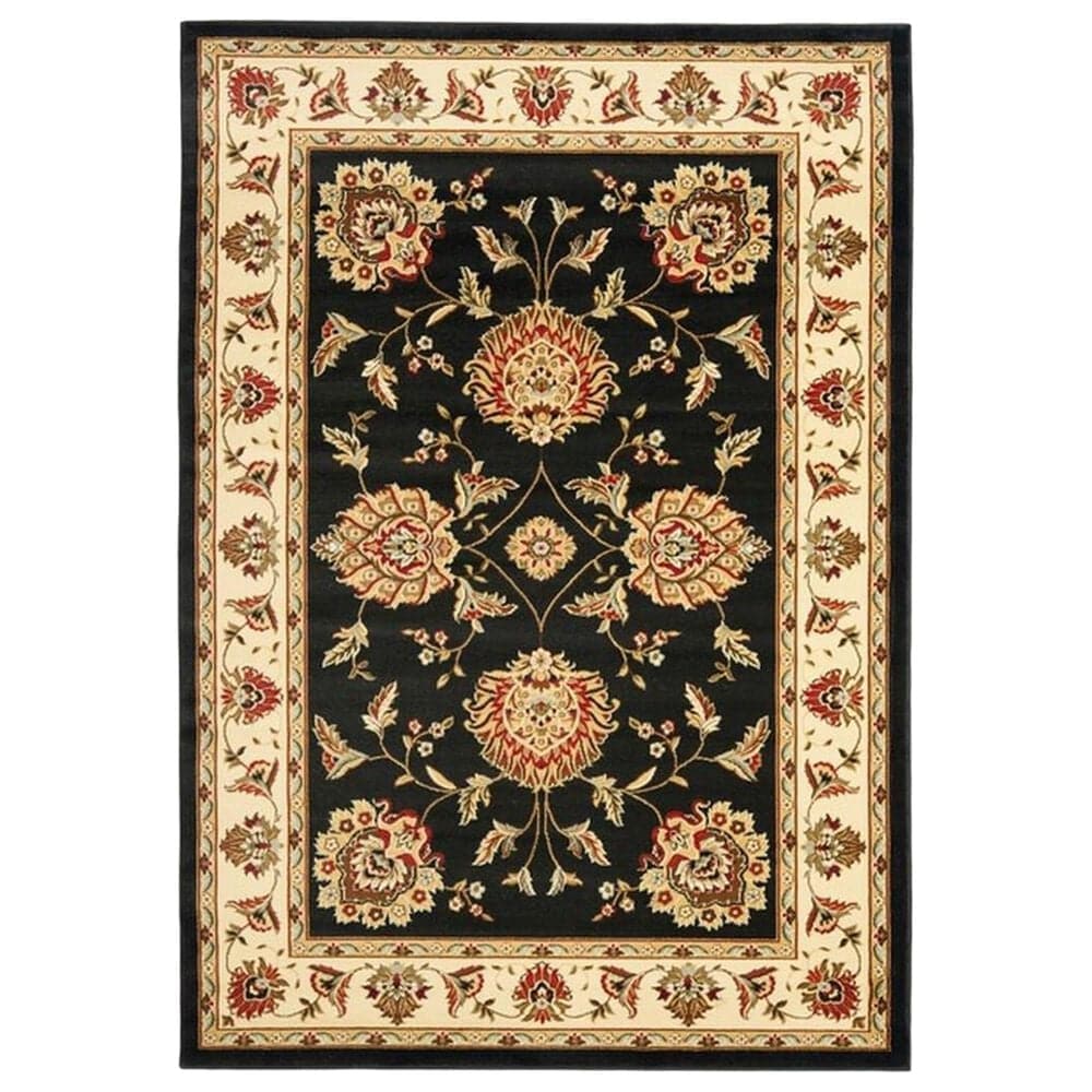 Safavieh Lyndhurst LNH555 5"3" x 7"6" Black and Ivory Area Rug, , large