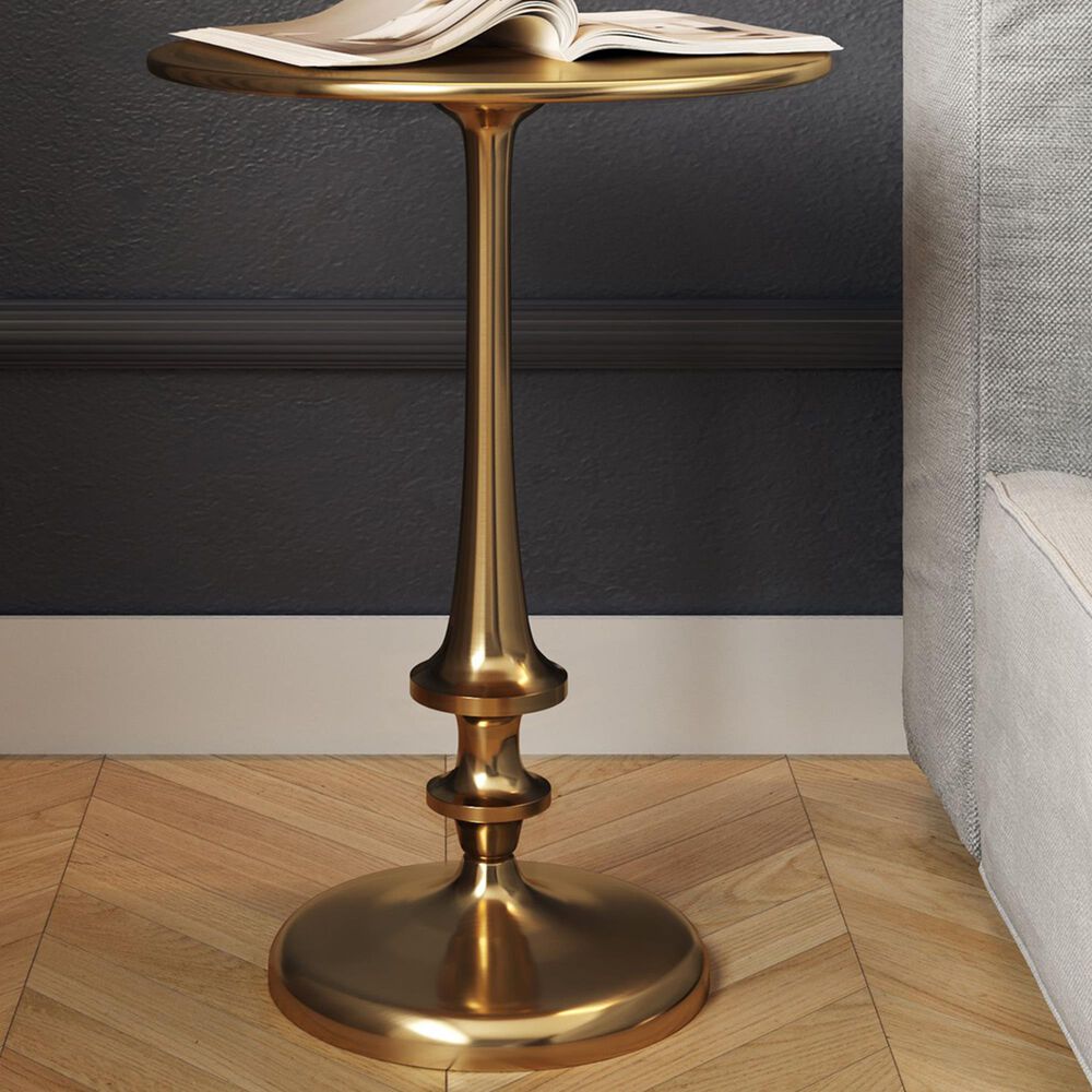 Timberlake Side Table in Antiqued Brass, , large