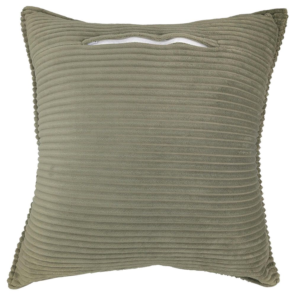 Chanasaya 20" Square Textured Patchwork Throw Pillow in Green, , large