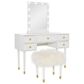 Linon Home Decor Geo Vanity with Stool in White, , large