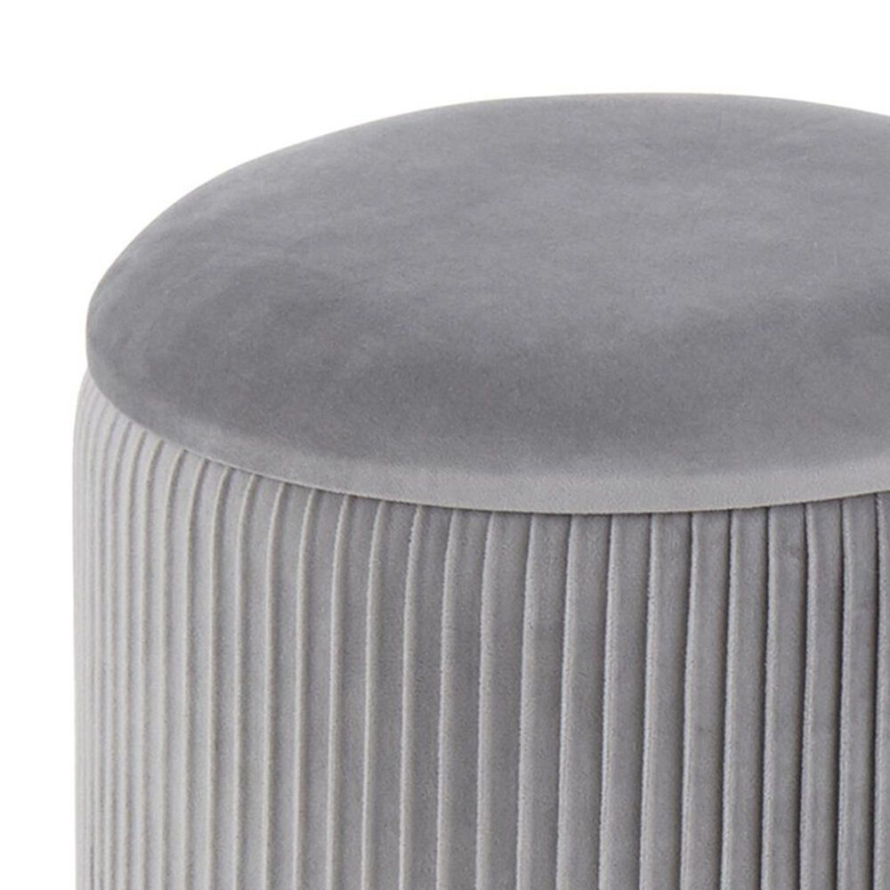 Lumisource Marla 2-Piece Nesting Pleated Ottoman Set in Grey, , large