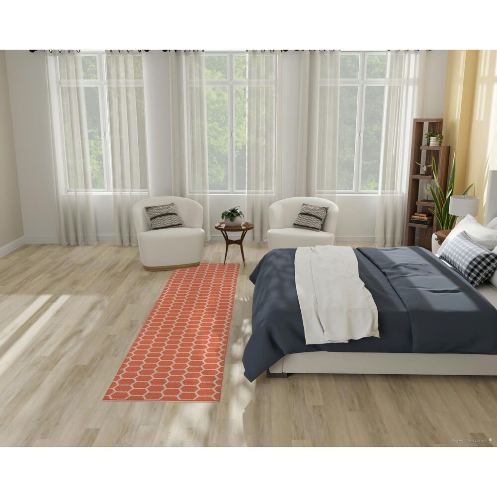 Nourison Twist Reversible 2&#39;2&quot; x 10&#39; Coral Indoor/Outdoor Runner, , large