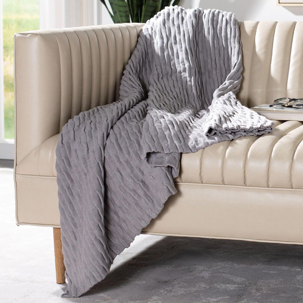 Safavieh Noela 50" x 60" Throw in Gray, , large