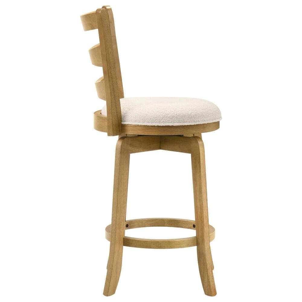 Armen Living Melindra Swivel Counter Height Stool in Putty Brown, , large
