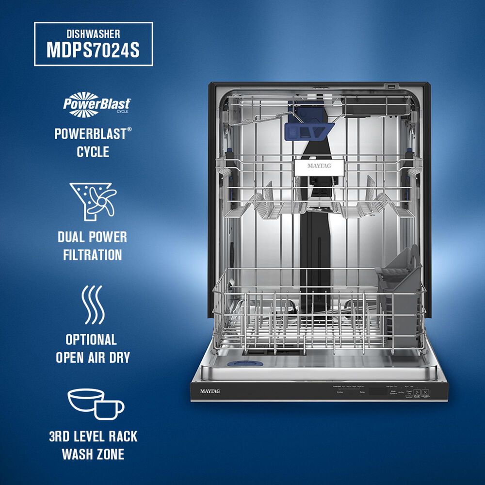 Maytag 24&quot; Built-In Pocket Handle Dishwasher in Fingerprint Resistant Stainless Steel, , large