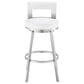 Blue River Flynn 30" Swivel Bar Stool with White Cushion in Brushed Stainless Steel, , large