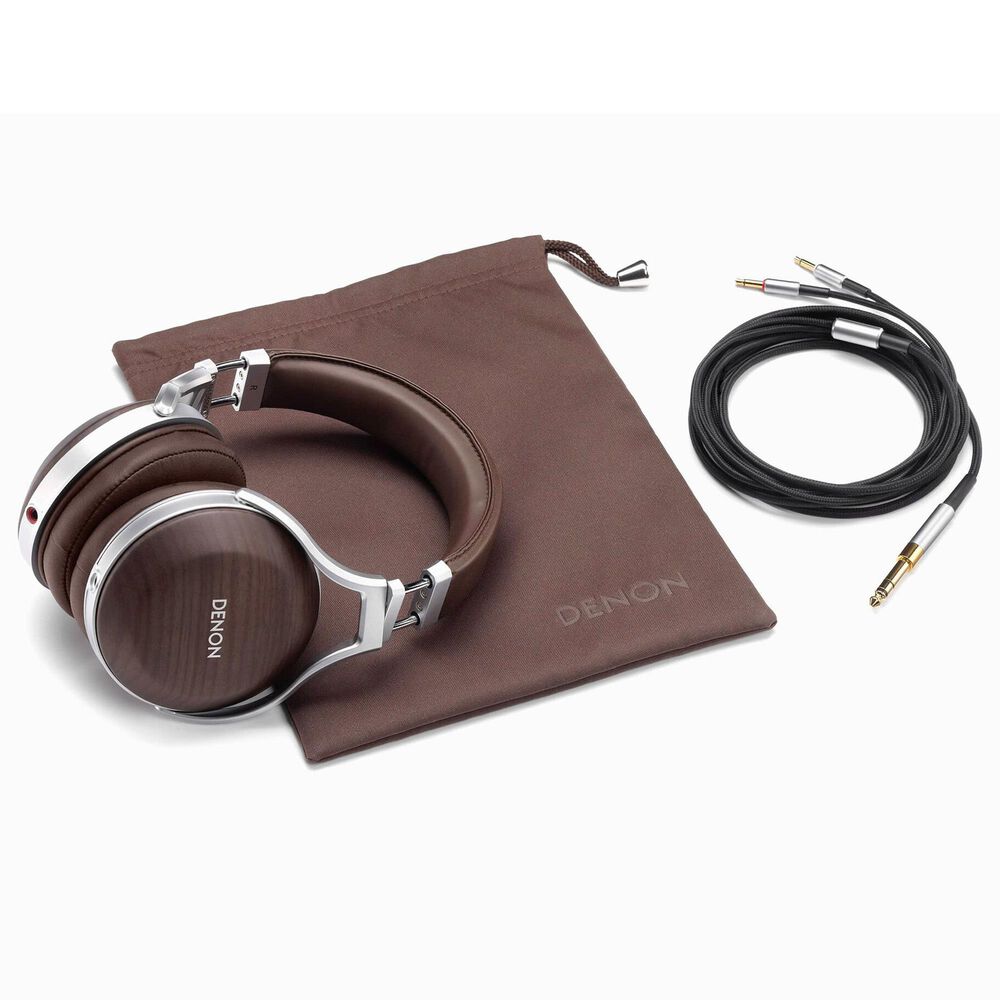 Denon Ultra-Premium Hi-Fi Zebrawood Over-the-Ear Headphones in Black, , large