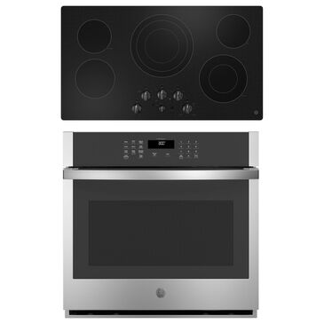 GE Appliances 2-Piece Kitchen Package with 30" Single Wall Oven and 36" Electric Cooktop in Stainless Steel and Black, , large