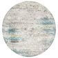 Safavieh Aria ARA183B 6"6" Round Blue and Creme Area Rug, , large