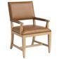 Lexington Home Brands Montecito Colburn Arm Chair with Saddleback Cushion in Light Chestnut Leather and Ivory Finish, , large