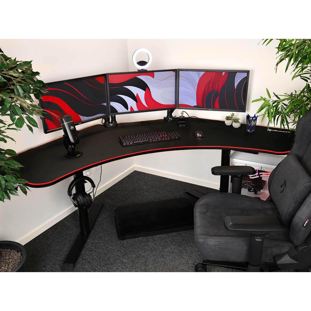 Arozzi Arena Angelo Gaming Desk in Black and Red &#40;Box 1 of 2&#41;, , large