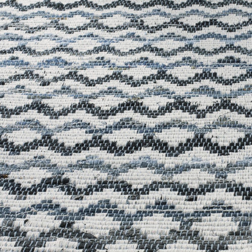 Safavieh Montauk Chevron 10&#39; x 14&#39; Ivory, Blue and Black Area Rug, , large