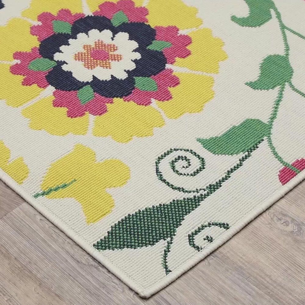 Oriental Weavers Havana HAV10 Ivory and Multicolor 6'7" x 9'2" Indoor/Outdoor Area Rug, , large