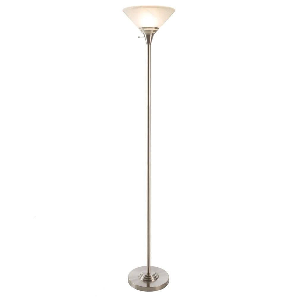 Timberlake Torchiere Floor Lamp in Brushed Silver, , large